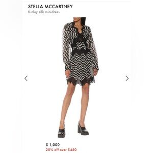 Stella McCartney Kinley Black and White Long Sleeve Dress